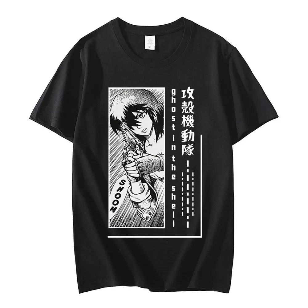

Manga Ghost In The Shell Kusanagi Motoko T-Shirt Graphic Print T-Shirts Cotton Oversized Tee Shirt Clothes Harajuku Streetwear