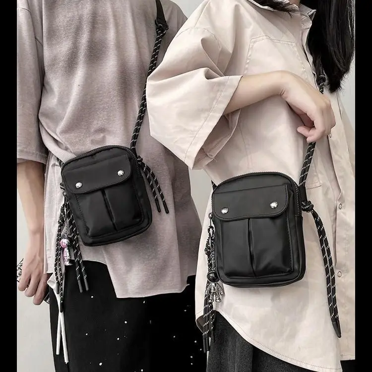 

New Hip-Hop Mobile Phone Bag Men's and Women's Nylon Messenger Bag Fashion Small Crossbody Shoulder Bag