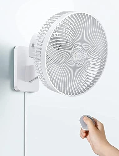 

Inch Mount Fan with A Remote Control and Timer, Small Portable Oscillation Socket Fan for RV, AC/DC(12V), 4 Speeds Garage Mount