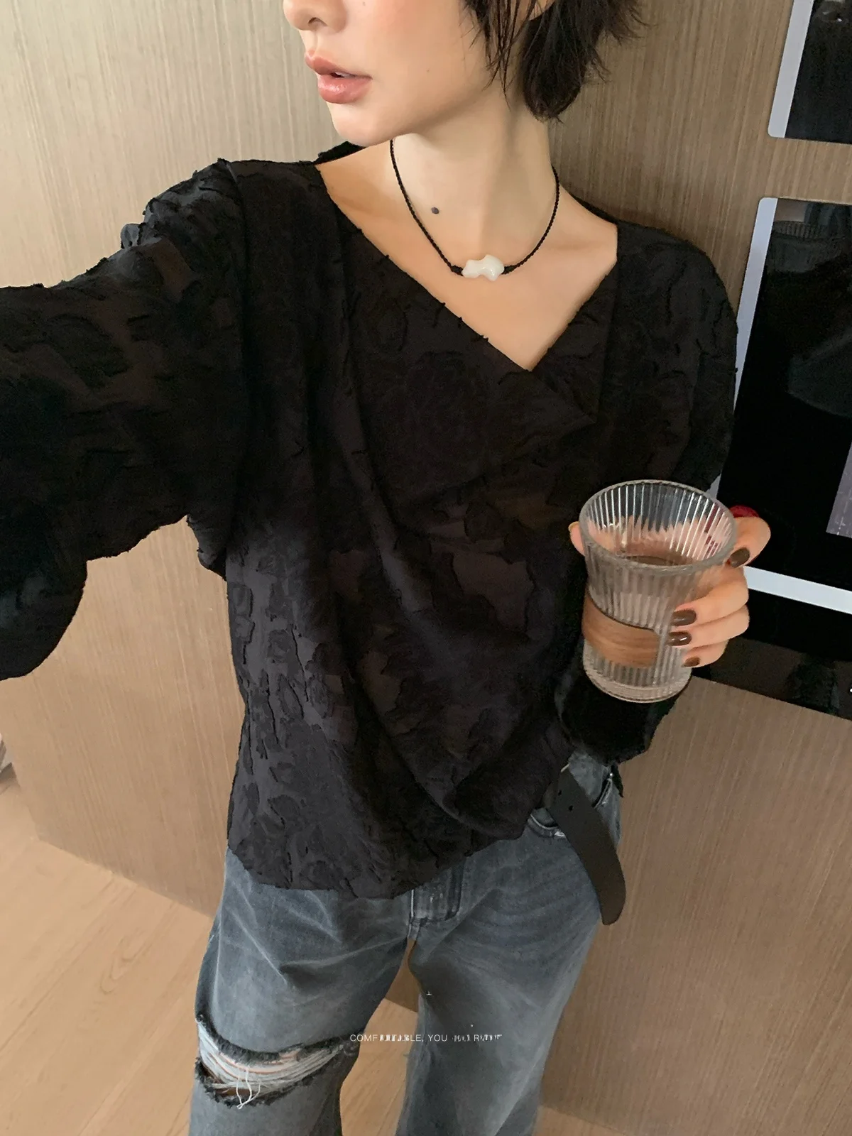 Molin новая китайская свободная женская рубашка с текстурированным силуэтом и