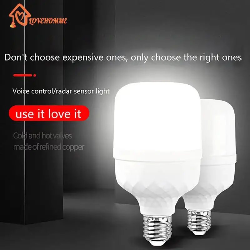 

For Stair Hallway Corridor Pathway Lamp 6W 9W 13W E27 220V LED Human Body Sound Motion Sensor White Light Bulb Smart Home