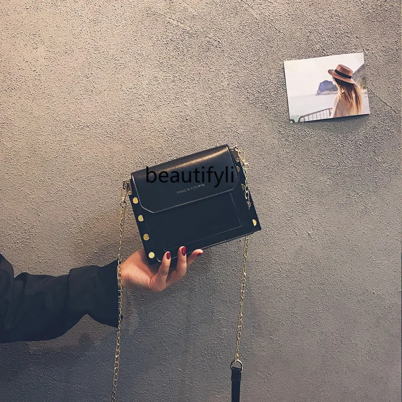 

zqSummer Mini Bag Female Advanced Texture Minority Fashion Chain Crossbody Phone Bag