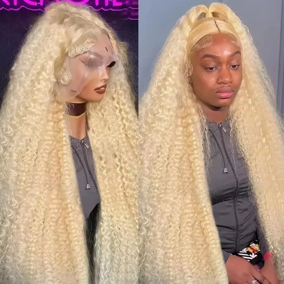 13x4 глубокие волны 613 медовая Блондинка Кудрявые прозрачные на сетке передние al