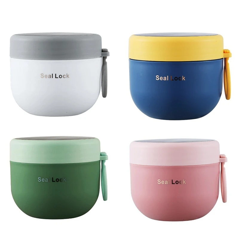 

4 Pcs Oats Containers Leak-Proof Plastic Yogurt Jars 20Oz Portable Overnight Oats Jars With Spoons