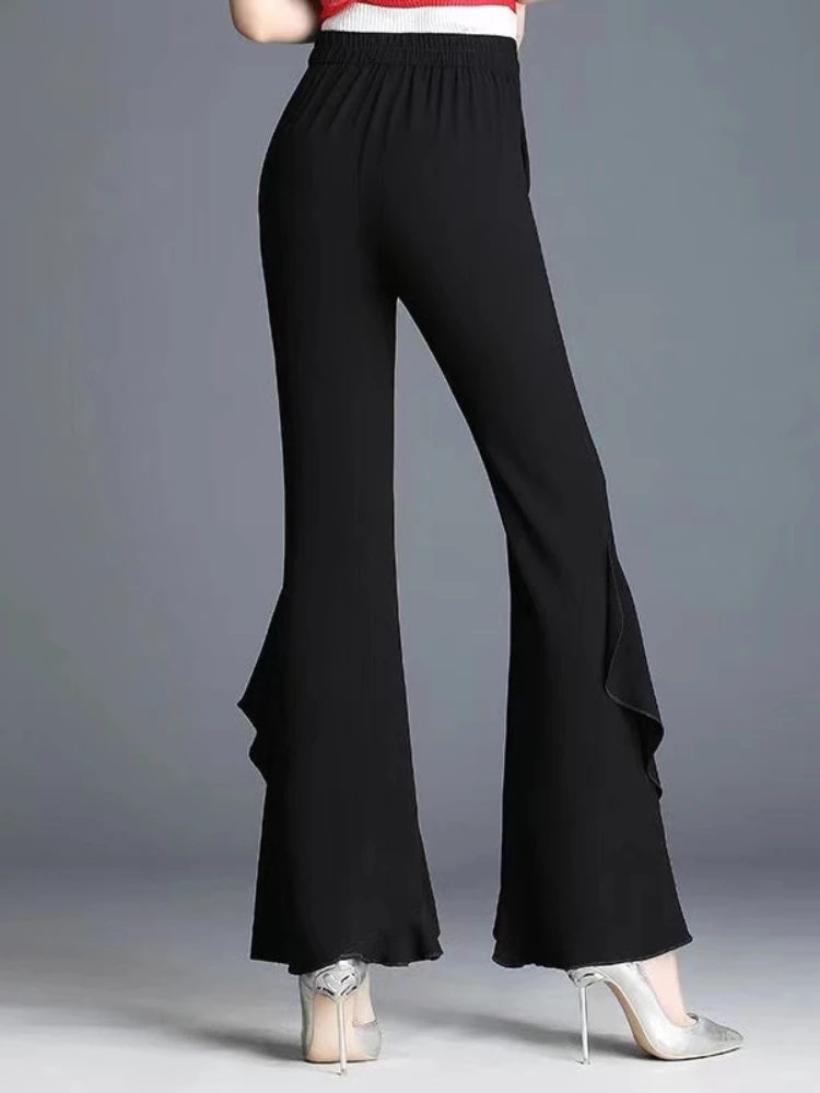 BONNTEE Женские брюки-клеш из хлопка и полиэстера