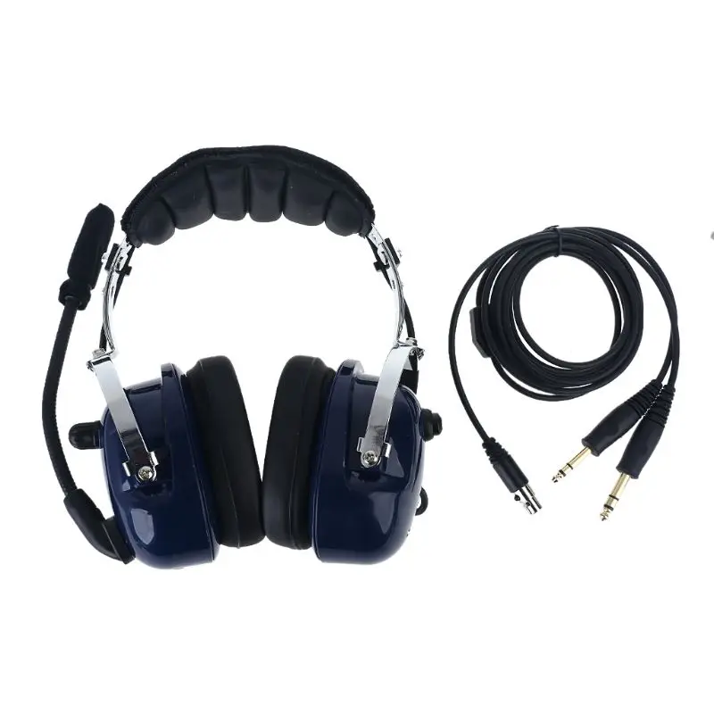 

RA200 Universal Aviation Headset Adjustable GA Dual Plug Pilot Headphone with Noise Cancellation Mono Switch MP3 Music