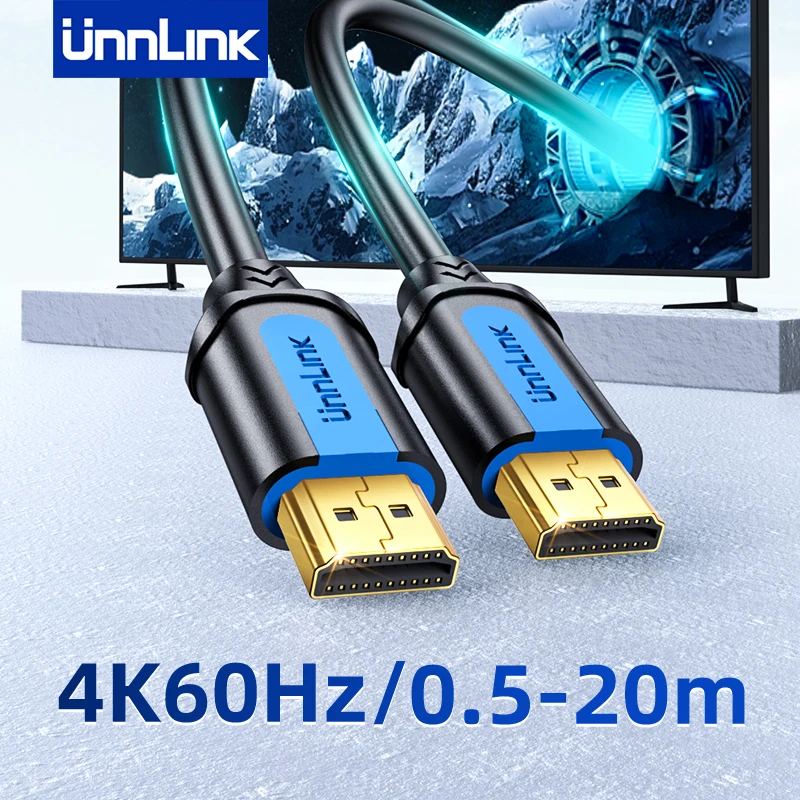 

Кабель UNNLINK 4K 60 Гц HDMI 2,0, видеокабели для HD TV BOX PS4 PS3, сплиттер, переключатель для компьютеров, ноутбуков, отображает шнур, кабель HDMI 1 м
