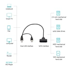 Кабель-адаптер 480 Мбитс для USB 2,0, маленький жесткий диск для ноутбука 2,5 дюйма, SATA 7 + 15 контактов, 22-контактный SSD, детали безопасности для домашнего компьютера