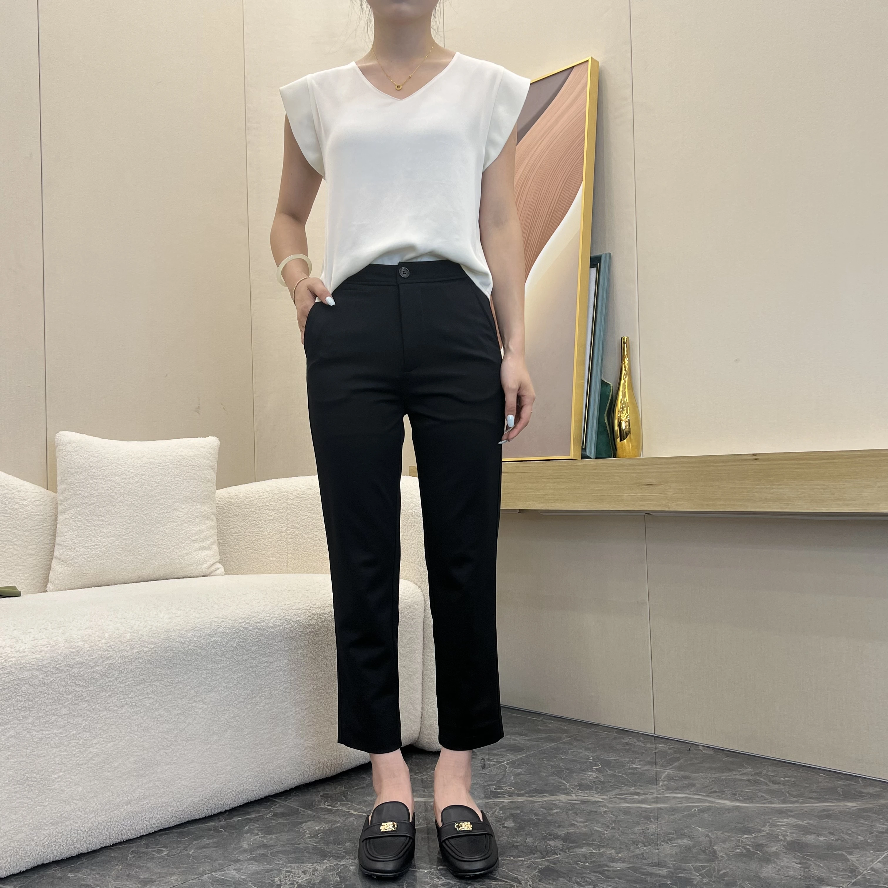 

Single-button Webbing Straight-leg Trousers Baggy Pants Woman Elegant Women's Pants for Women Traf 2023 Woman Y2k Clothing Set