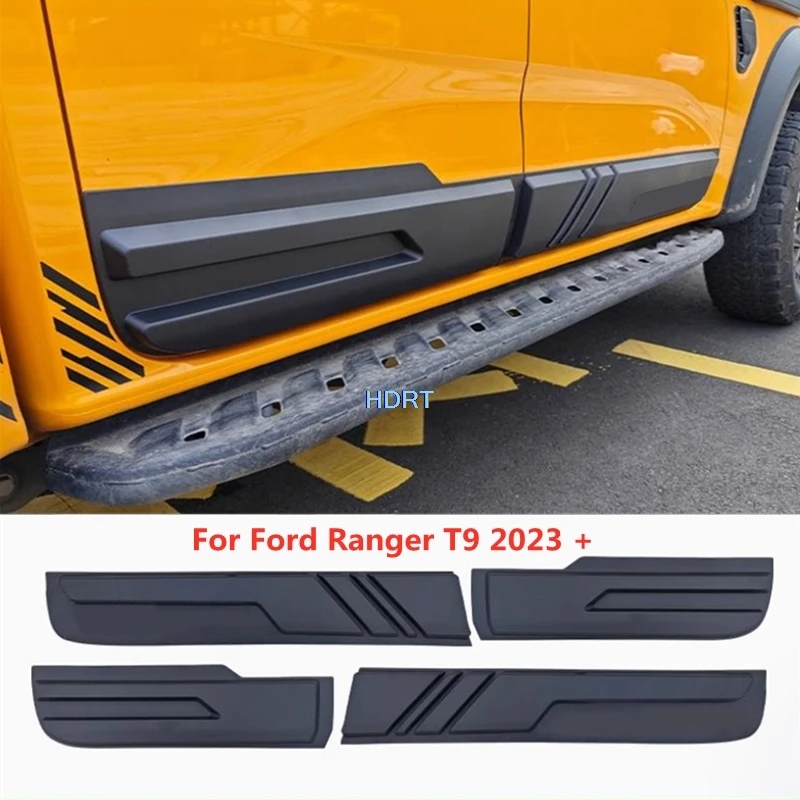 

Аксессуары в стиле автомобиля для Ford Ranger T9 2023, + полоса боковой двери, молдинг кузова, край юбки, устойчивая к царапинам защитная пластина, отделка