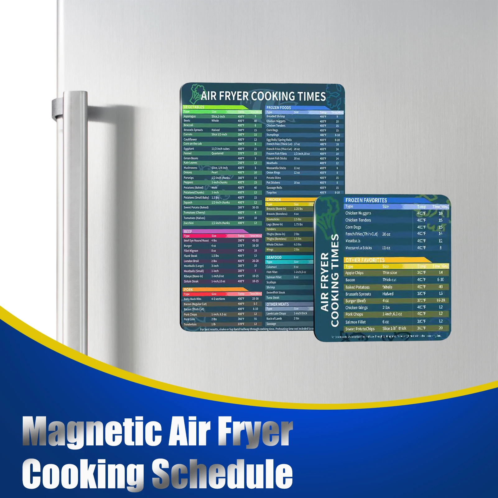 

Magnetic Air Fryer Cooking Schedule Oil-resistance Air Fryer Sheet Magnetic Stable Cooking And Frying Quick Reference Guide