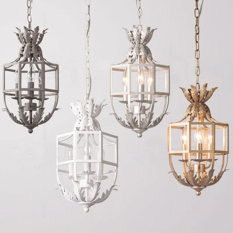 

Retro grey/gold cage chandelier 3 light metal lustre russian suspended light for kids/baby room nursery kitchen dining room lamp
