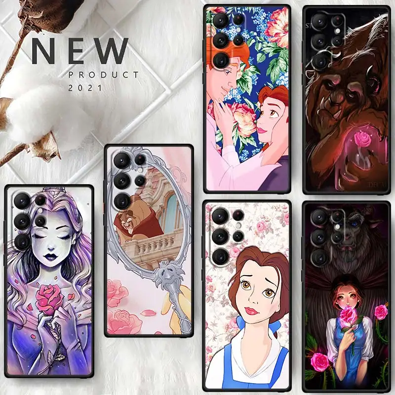 

Beauty And the Beast Belle Phone Case For Samsung Galaxy S23 S22 S21 S20 FE S10 S10E S9 S8 Plus Ultra Pro Lite 5G Black Cover