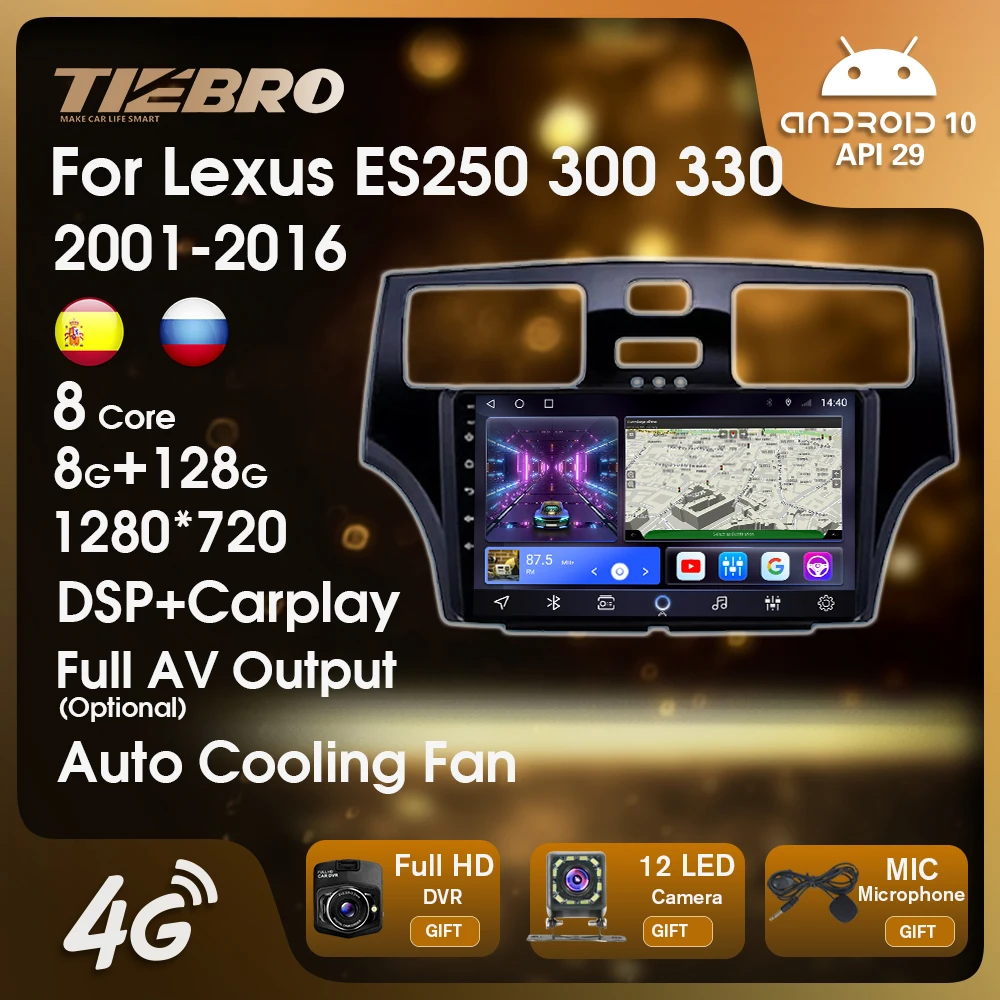 

Carplay 2 Din Android 10 плеер для Lexus ES250 ES300 ES330 2001-2006 GPS навигация автомобильное радио мультимедийный видеоплеер головное устройство