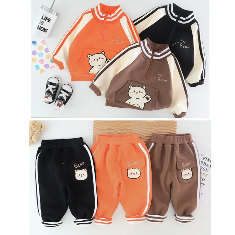 Комплект одежды для мальчиков детская плотная одежда Зимний новый модный стиль