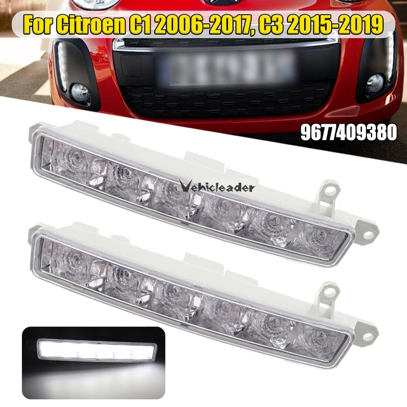 

2 шт., 6 светодиодных фонарей, прозрачные линзы 9677409380 9802795580 PG2044330 для Citroen C1 2006-2017/ Citroen C3 2015-2019