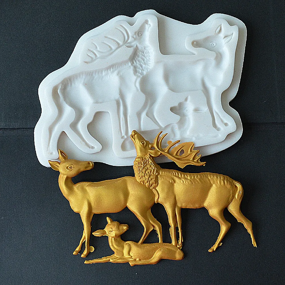 

Christmas Cake Decoration DIY Christmas Elk Silicone Mold Resin Mold Cake Tool Baking Accessories Fondant Cake Decoration Tool