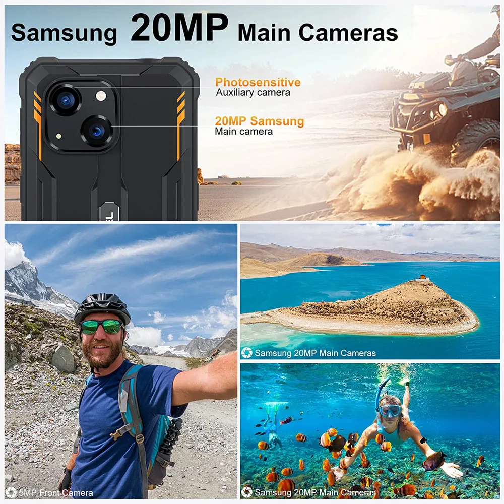 Original Mobile Phones Outdoor Android 12 Quad Core Dual Sim Smartphone 6300mah Battery Ip68 Waterproof  Cell Phones Unlocked