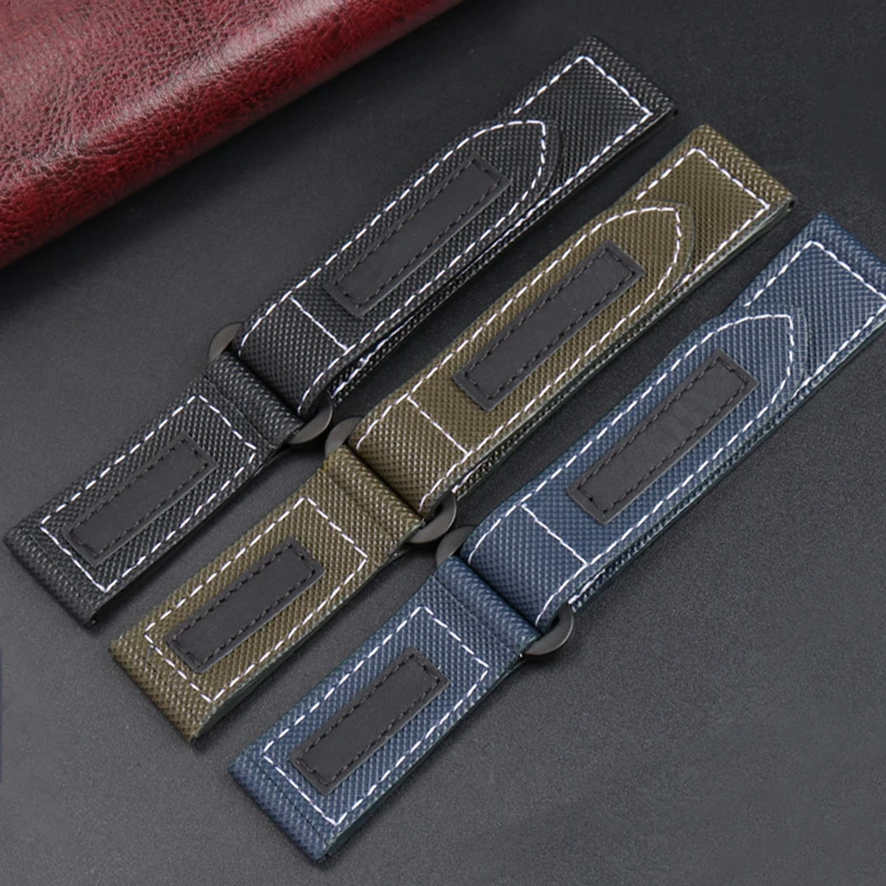 For Panerai Lumino PAM01118/PAM01661/PAM441 watchband Sticky carbon fiber check nylon Large dial men's Bracelet accessories