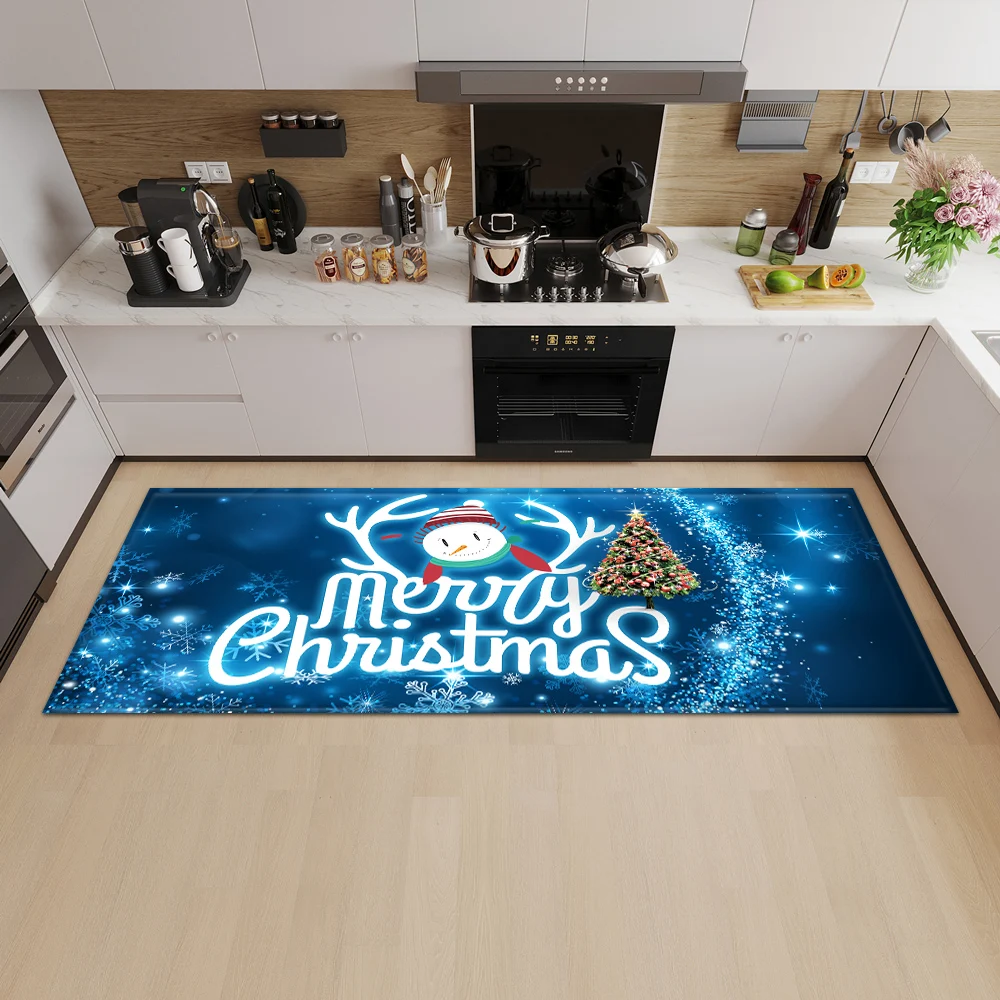 

Рождественский коврик для кухни, дома, коридора, входа, спальни, гостиной, противоскользящий