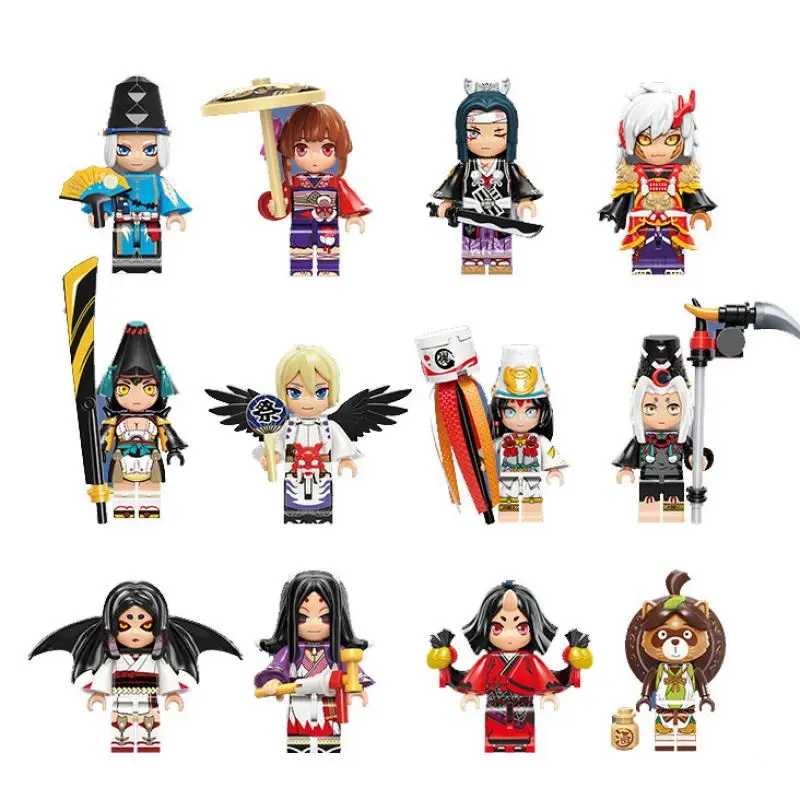 

Onmyoji Mini Figures Blocks Ootengu Blind Box Bricks Building Blocks Diy Assembled Model Educational Toys Gidts for Kids