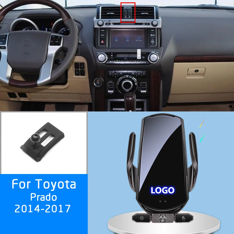 

Для Toyota Prado 2014-2017 Беспроводная зарядка автомобильный держатель телефона умный датчик встроенный аккумулятор GPS навигация аксессуары