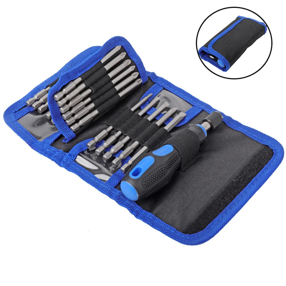 

24 In 1 Screwdriver Bit Set Slotted Electric Screwdriver With Tool Bag Bit Holder Adapter Hand Tool High Quality