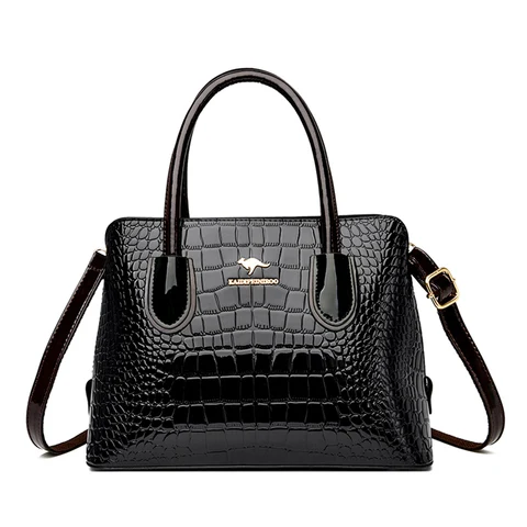 Кошелек и сумочка из лакированной кожи крокодила, роскошные дизайнерские сумки для женщин, новинка 2022, женская сумка через плечо, Маленькая женская сумка