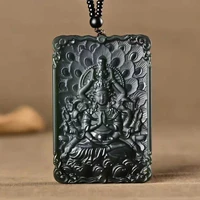 natural real hetian jade handcarved buddha good luck pendant simple retro pendant patronus jewellery fashion for woman men