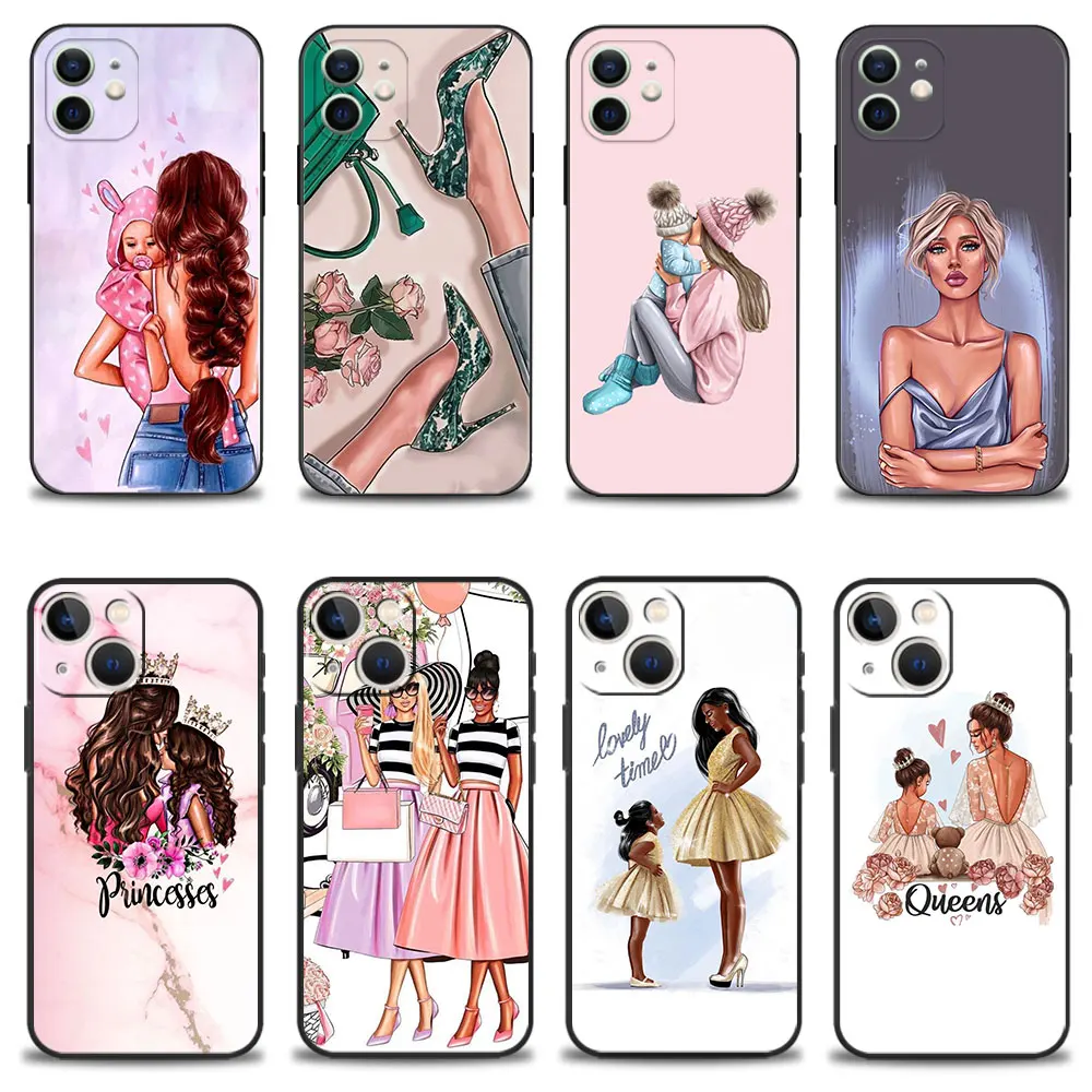 

Celulares Protection Super Woman girl Mom For Apple iPhone XS 11 8 Plus 13 Pro Max 7 14 XR X 12 SE 6S Mini SE2 5 6 5S Fundas