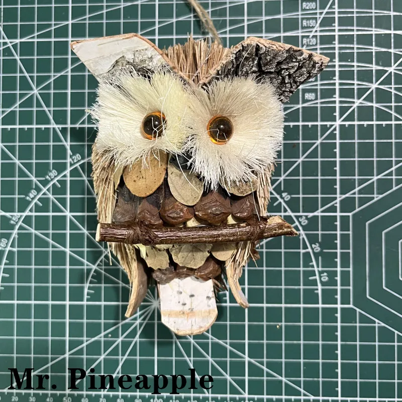 Подвеска для пасхального сада соломенная сова ручной работы деревенская