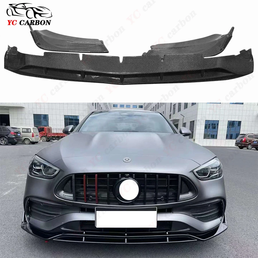 Для Mercedes Benz C Class W206 C200L C220L C260L 2022+ Brabus Style Carbon Fiber Передняя губа Автомобильный