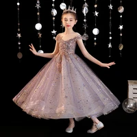 kids formal prom shiny girls dresses for weddings sequins bow mesh christmas princess costume girl party gown 4 10 year vestido