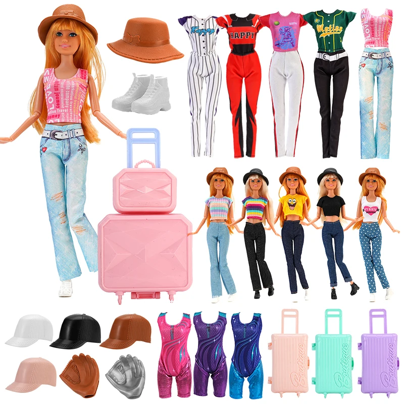 Новая одежда ручной работы для кукол Барби модная футболка штаны спортивная