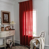 solid color curtain thick blackout translucent whitetassel curtains for living room american vintage drape kitchen valance