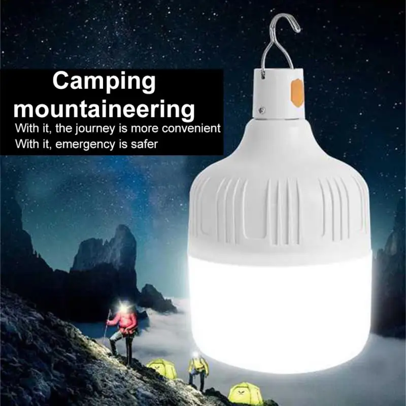 

USB Rechargeable LED Bulb Emergency Lights Portable Tent Lamp Battery Lantern BBQ Camping Light For Patio Porch Garden Outdoor