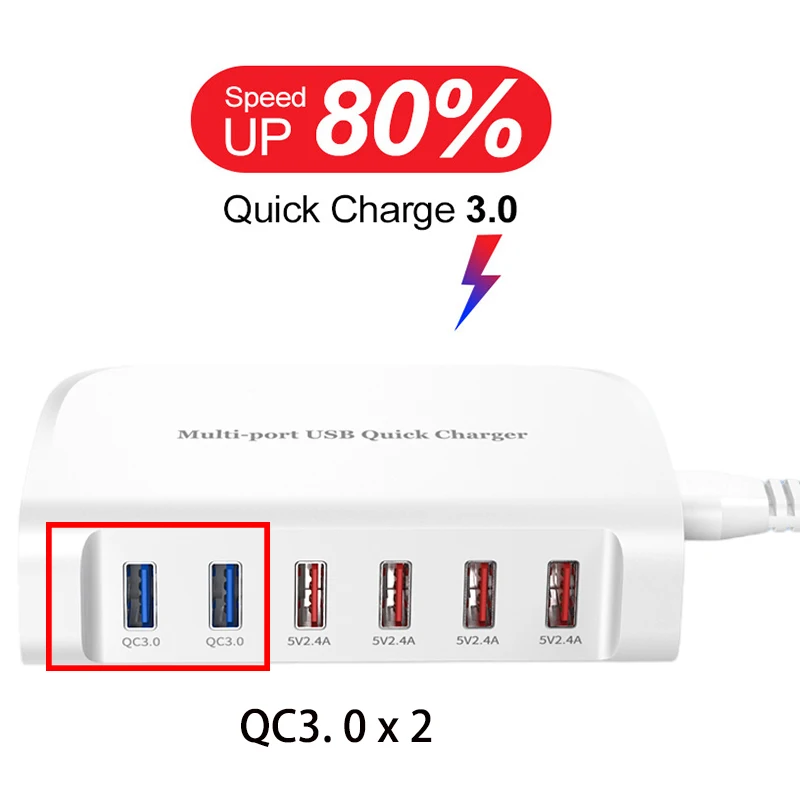 vatid 6 port usb phone charger 84w qc3 0 quick charging desktop portable charging station for iphone 11 12 samsung xiaomi huawei free global shipping
