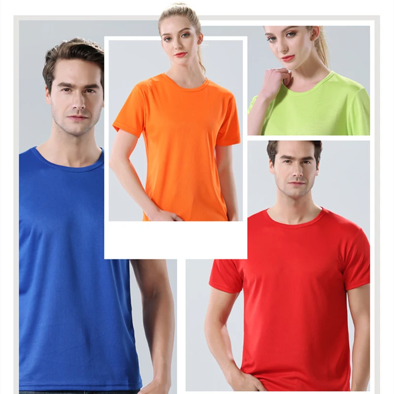 Однотонная быстросохнущая футболка для мужчин и женщин