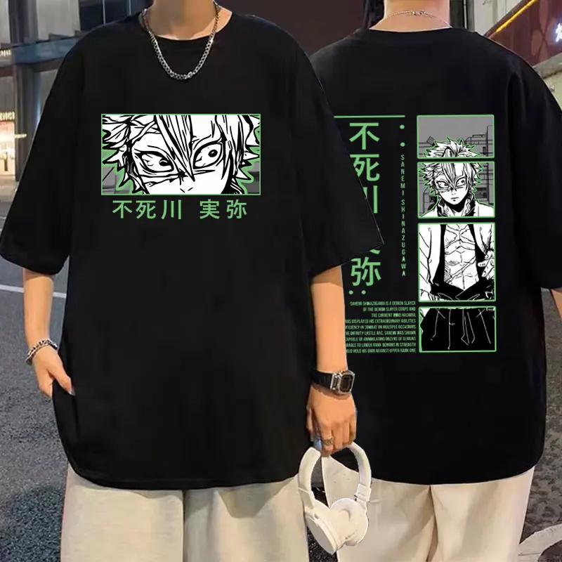 

Anime Demon Slayer Shinazugawa Sanemi Print Graphic T Shirts Men's Manga Short Sleeve T-shirt Summer Men Women Fashion Tshirt