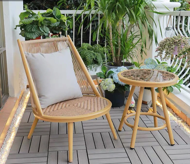 

Ротанговые столы и стулья для отдыха на открытом воздухе, стулья из агарового дерева для кафе, дома, в нордическом стиле, Маленький журнальный столик.