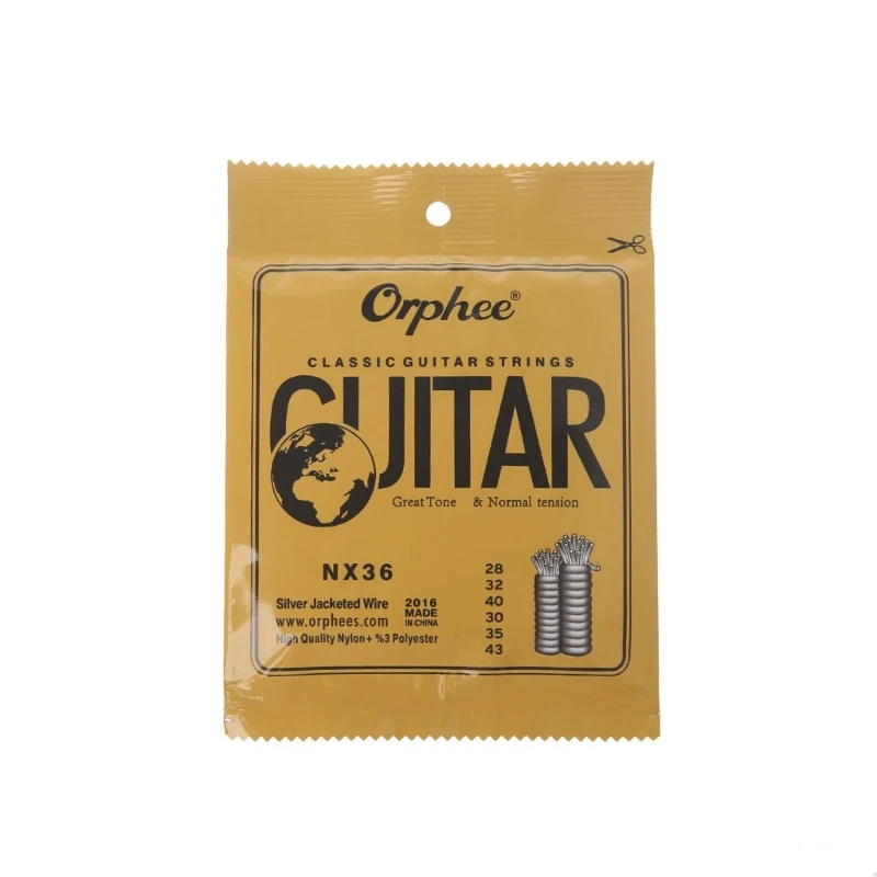 

Classical Guitar Strings Nylon & Silver Plated Wire Hard Normal Tension NX-35/36