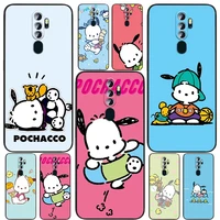 pochacco art cartoon dog for oppo find x5 x3 x2 neo lite a74 a76 a72 a55 a54s a53 a53s a16s a16 a9 a5 5g black soft phone case