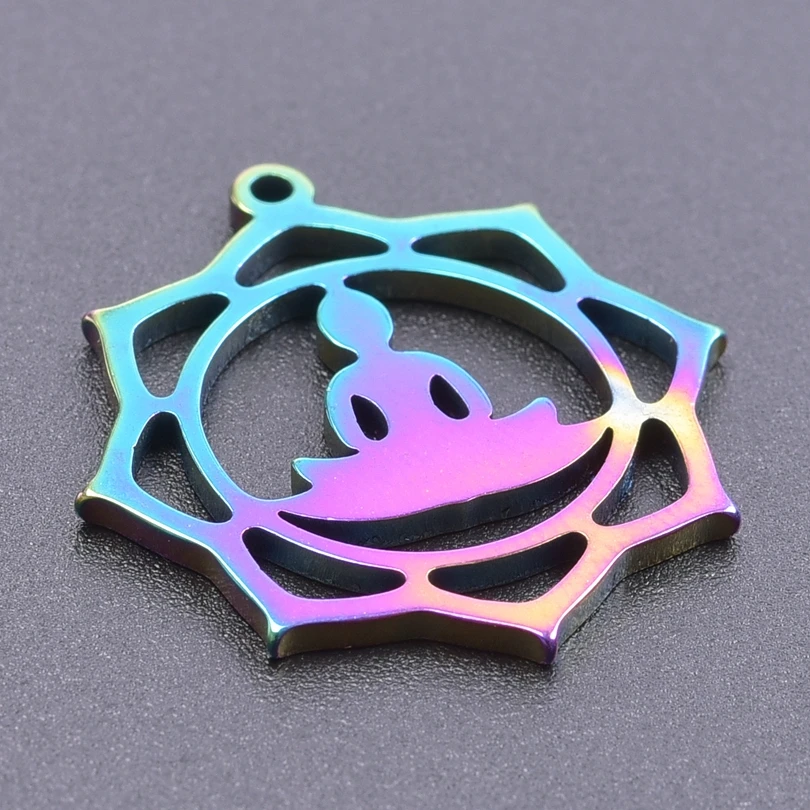 

10pcs/lot Stainless Steel Charms Buddha Yoga Lotus Connectors Charm Om Hand Jewelry Making Pendant DIY Bulk Item Wholesale