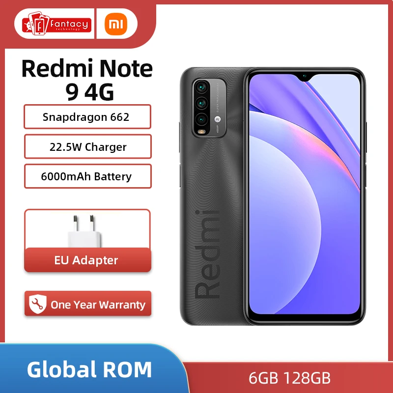 Смартфон Xiaomi Redmi Note 9 с глобальной прошивкой Snapdragon 662 6 ГБ 128 ии камера 48 МП 53 дюйма FHD