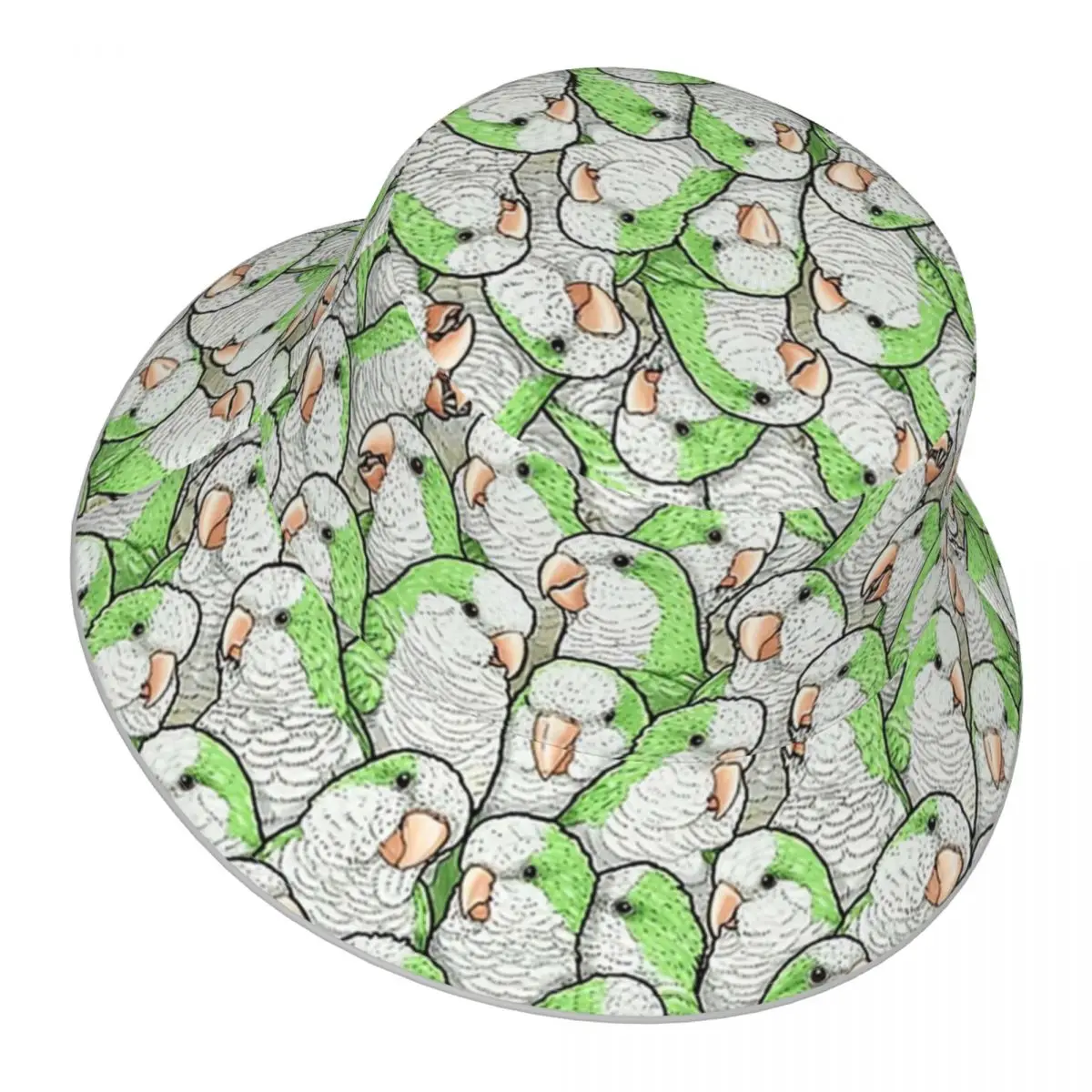 

Green Quaker Parrots reflective Bucket Hat Men Women Bucket Hat Outdoor Sunscreen Beach Hat Sun Hiking Fishing Cap