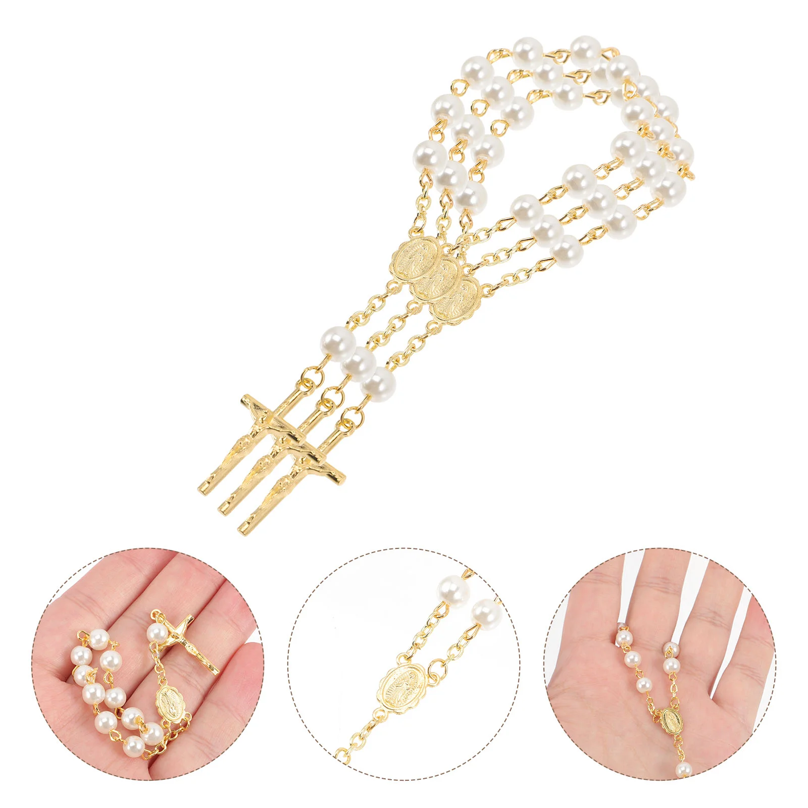 

3 шт., мужские молитвенные бусины, мини-палец, крест, четки, браслет, Акриловые Четки, бусины, пластиковый металлический браслет для мужчин