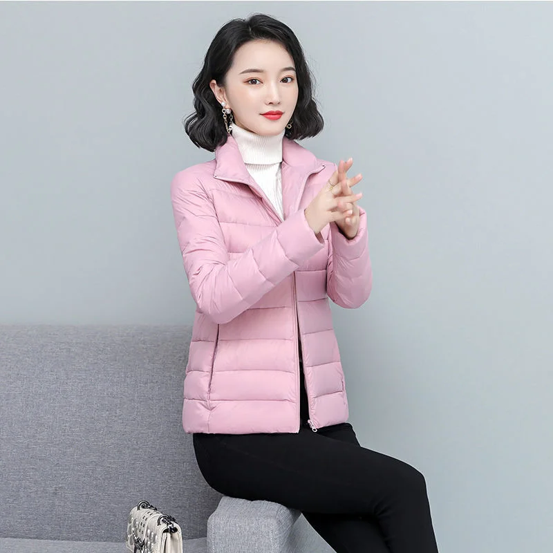 2023 New Women Slim-Fitthickened Inner Padded Jacket Short East Light Down Warm Coat Simple Good-Looking Explosive