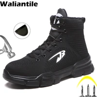waliantile all season work safety boots for men women wear resistant non slip construction working boots steel toe safety shoes