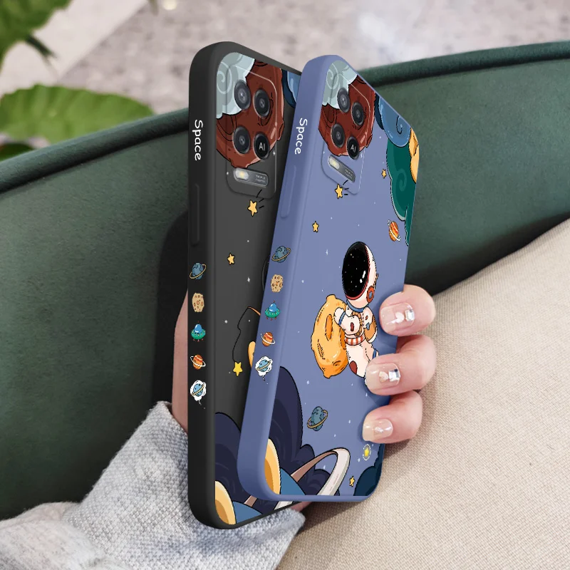 Фото Летающие астронавты, брикет для OPPO A54 A74 A57 A96 A76 A36 A95 A12 A15 A15S A16 A16K A9 A5 2020 Reno 8 8Z 7 7Z 6 5 F9 4G чехол для телефона №5
