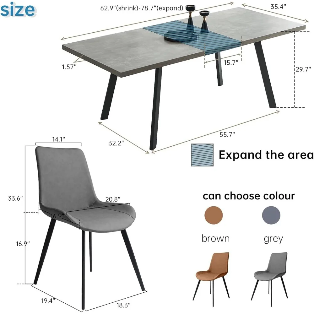 Набор обеденных столов из 5 предметов современный кухонный стол 46 дюймов с 4
